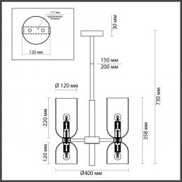 Odeon light 4798/6 MIDCENT ODL21 437 бронзовый/белый Люстра E14 6*60W ORINOCO  - 2 купить